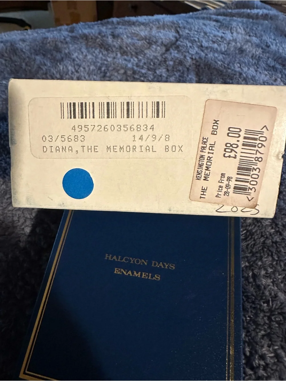 Halcyon Days Blue Enamel Decorative Box Commemorative Diana, Princess of Wales